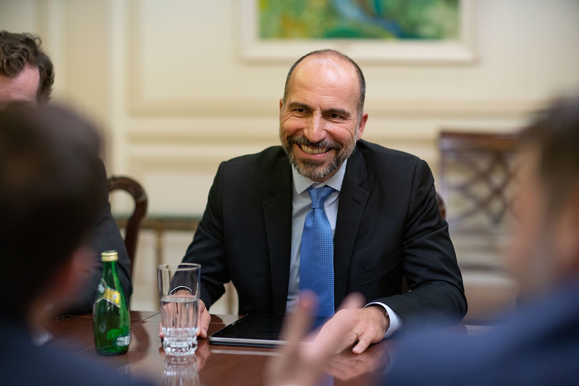 Uber CEO Dara Khosrowshahi at a meeting in New York in September 2019