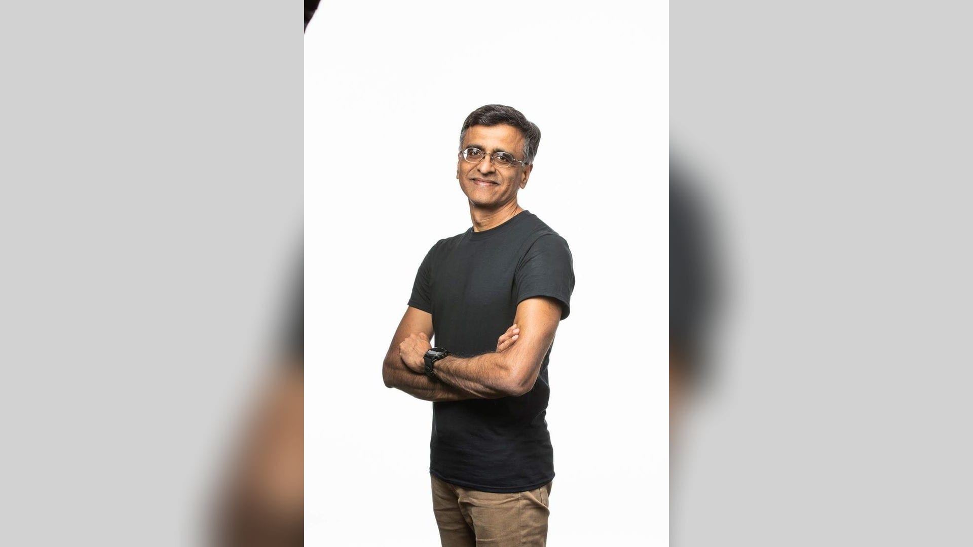 Sridhar Ramaswamy, chief executive of Snowflake, in a studio portrait