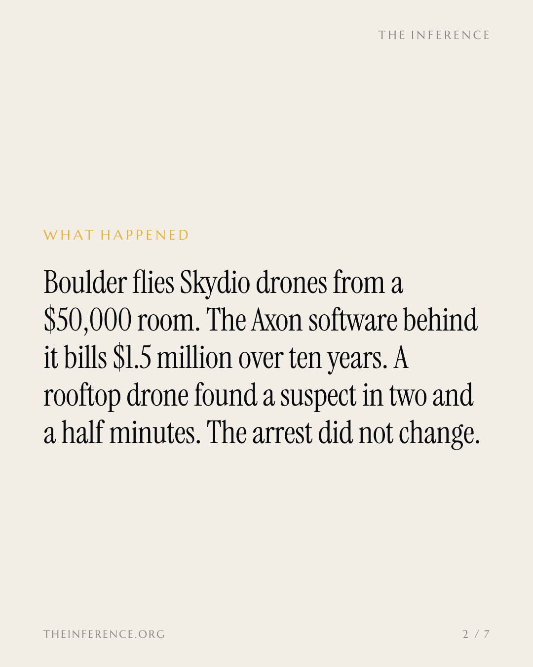 Skydio sells the drones, Axon collects the rent: Boulder's police drone room bills $1.5 million over ten years — slide 1