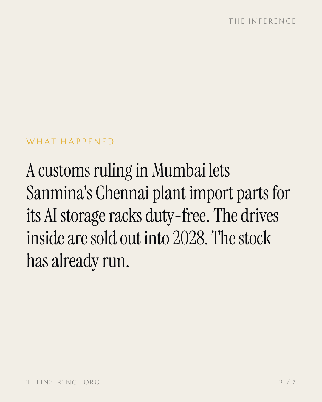 Customs ruling quietly zeroes duty on the guts of Sanmina's AI storage racks — slide 1
