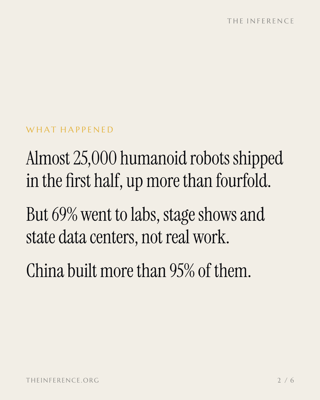 IDC counted almost 25,000 humanoids; two-thirds still do demos, not work — slide 1