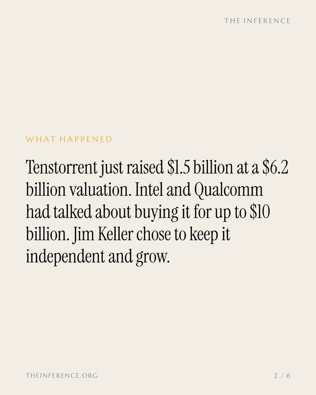 Intel and Qualcomm lose their shot at Tenstorrent as it raises $1.5 billion at a $6.2 billion valuation — slide 1