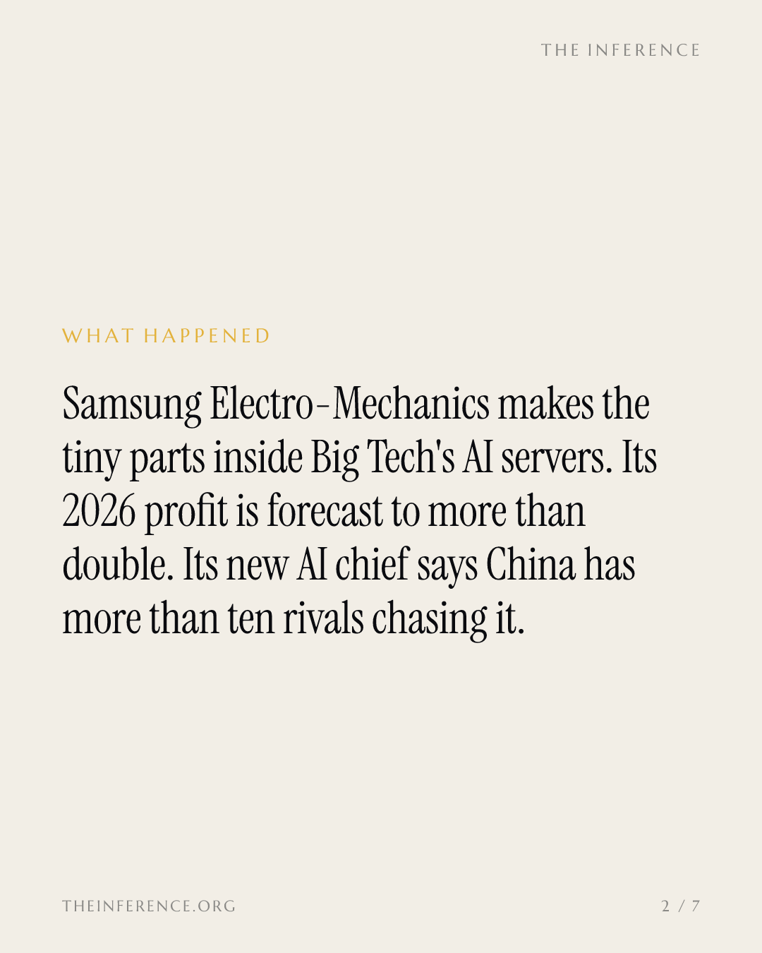 Samsung Electro-Mechanics' profit is forecast up 124% as its AI chief warns China has 10 rivals to its one — slide 1
