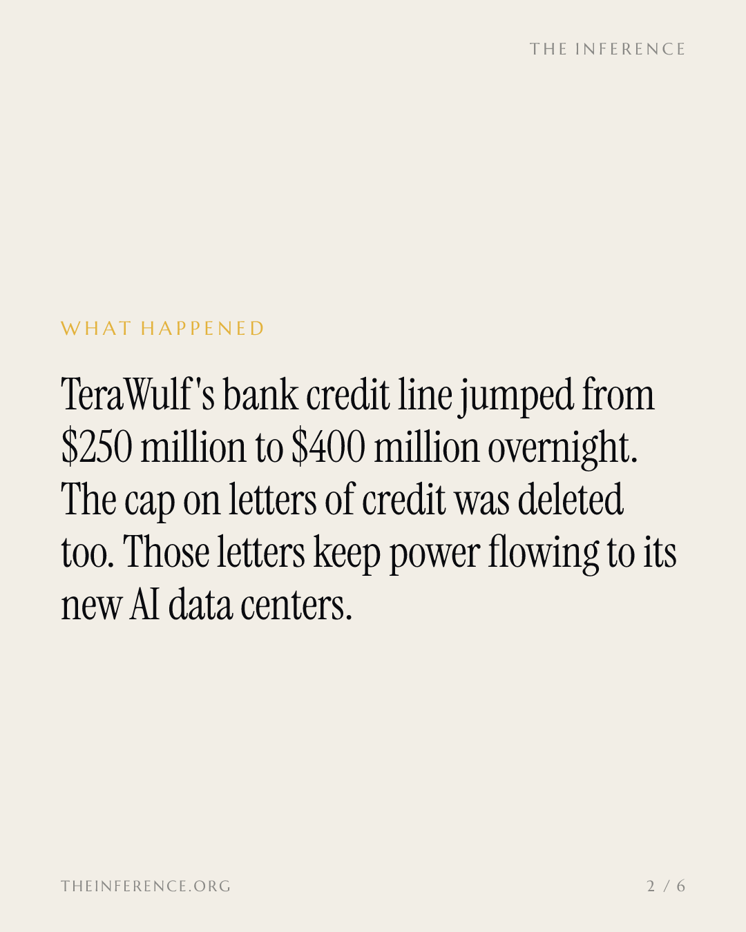 TeraWulf lifts its Morgan Stanley revolver 60% to $400 million and deletes the letter-of-credit cap — slide 1