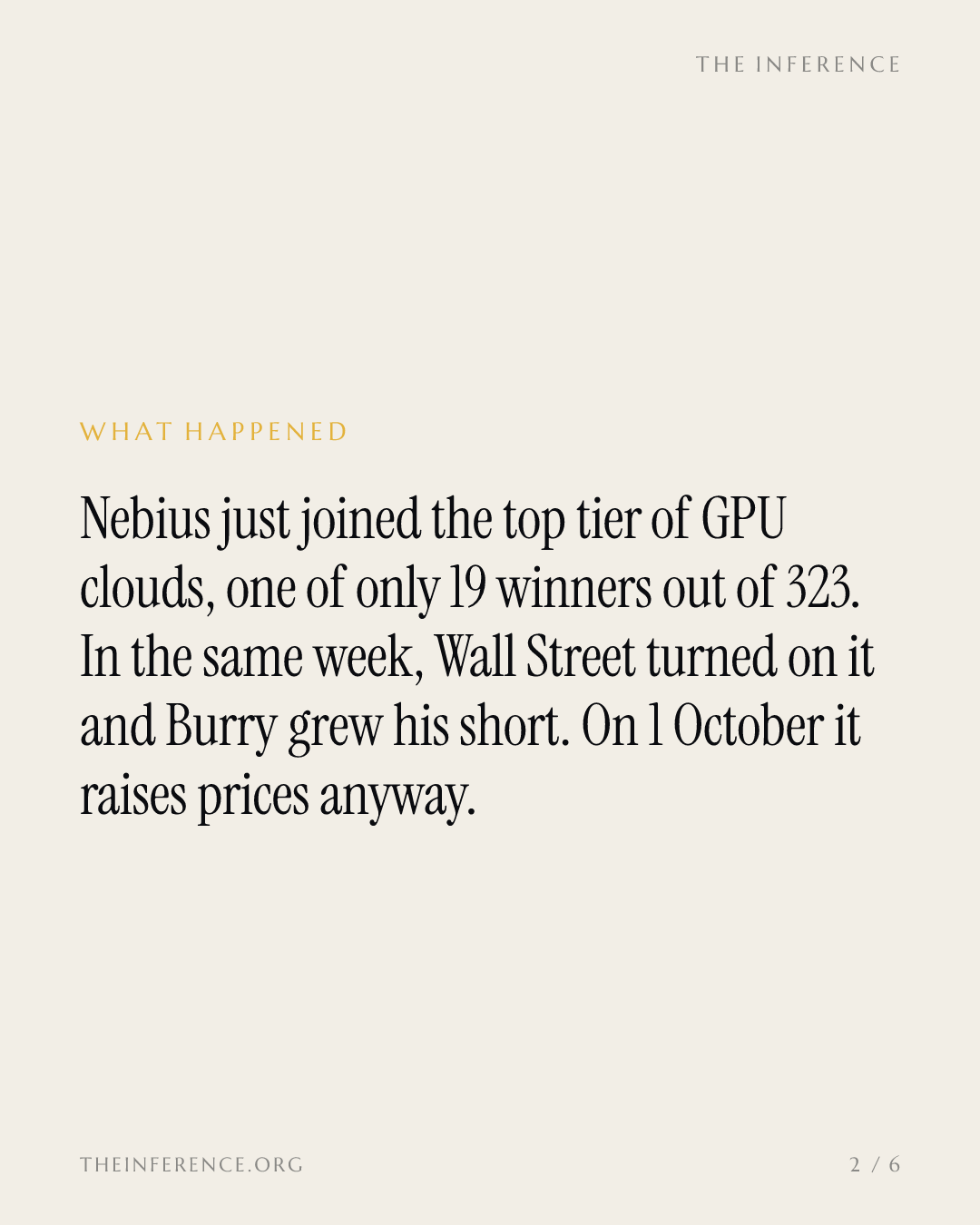 GPU cloud's referee crowns Nebius Platinum while Burry adds to his short — slide 1