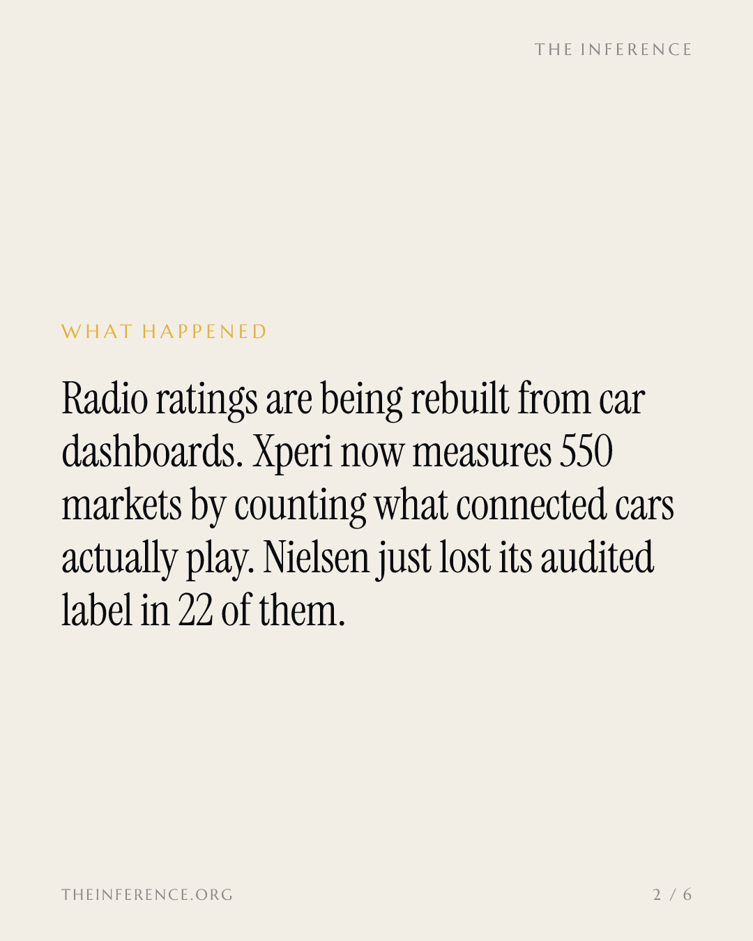 Xperi's 7.7 million cars now deliver radio ratings in 550 markets as Nielsen loses its audited label in 22 — slide 1