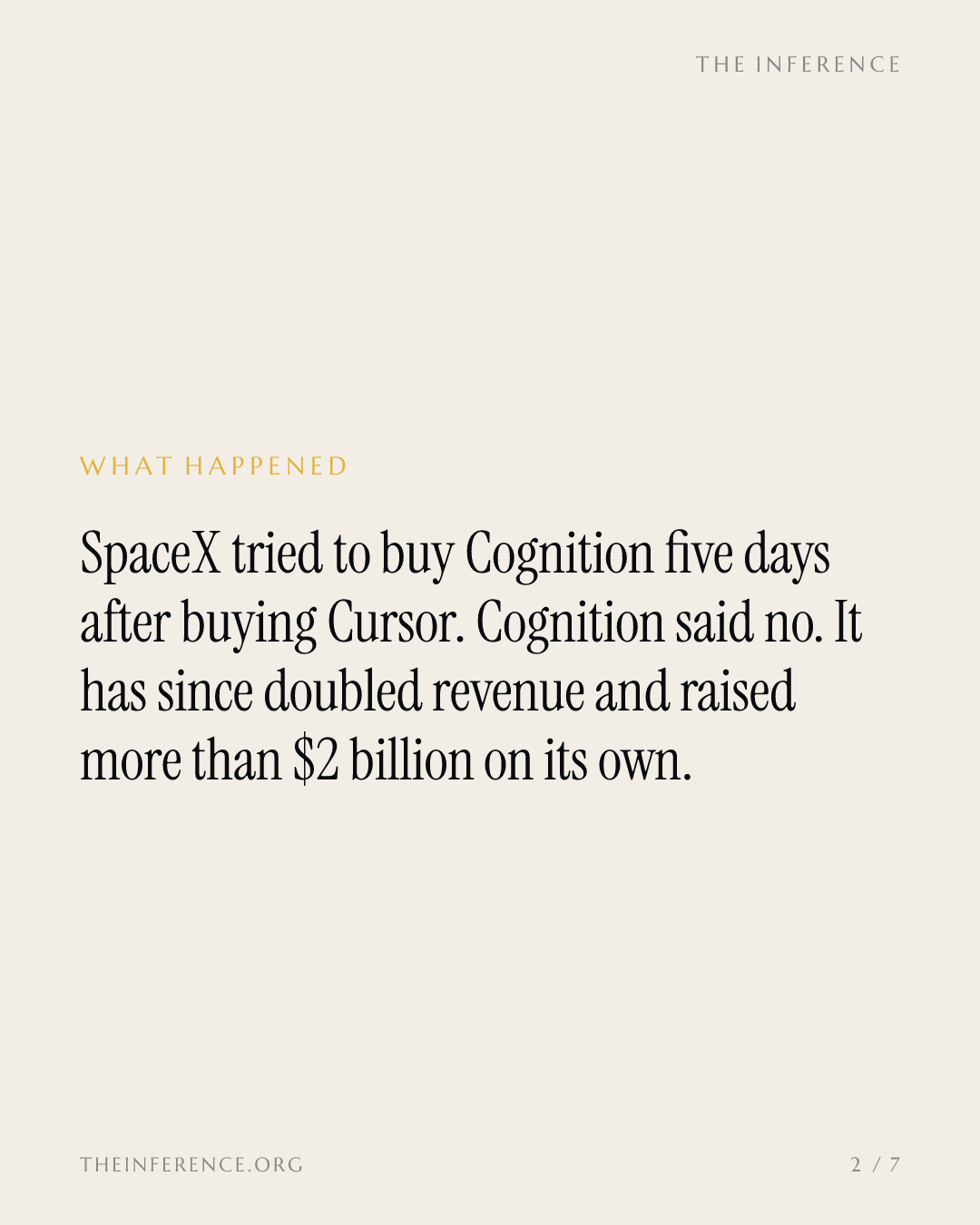 Cognition dit non à SpaceX, double son chiffre d'affaires annualisé à 1 milliard de dollars et se valorise à 48 fois ses revenus — slide 1