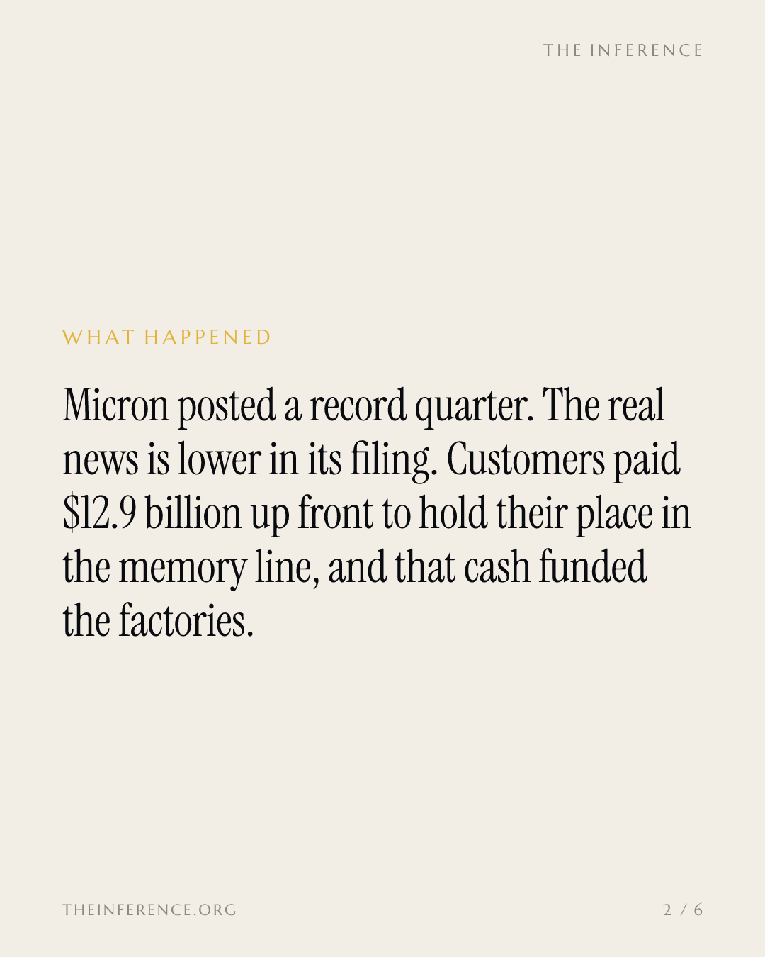 Micron's Customers Paid $12.9 Billion Up Front to Hold Their Place in the Memory Line — slide 1