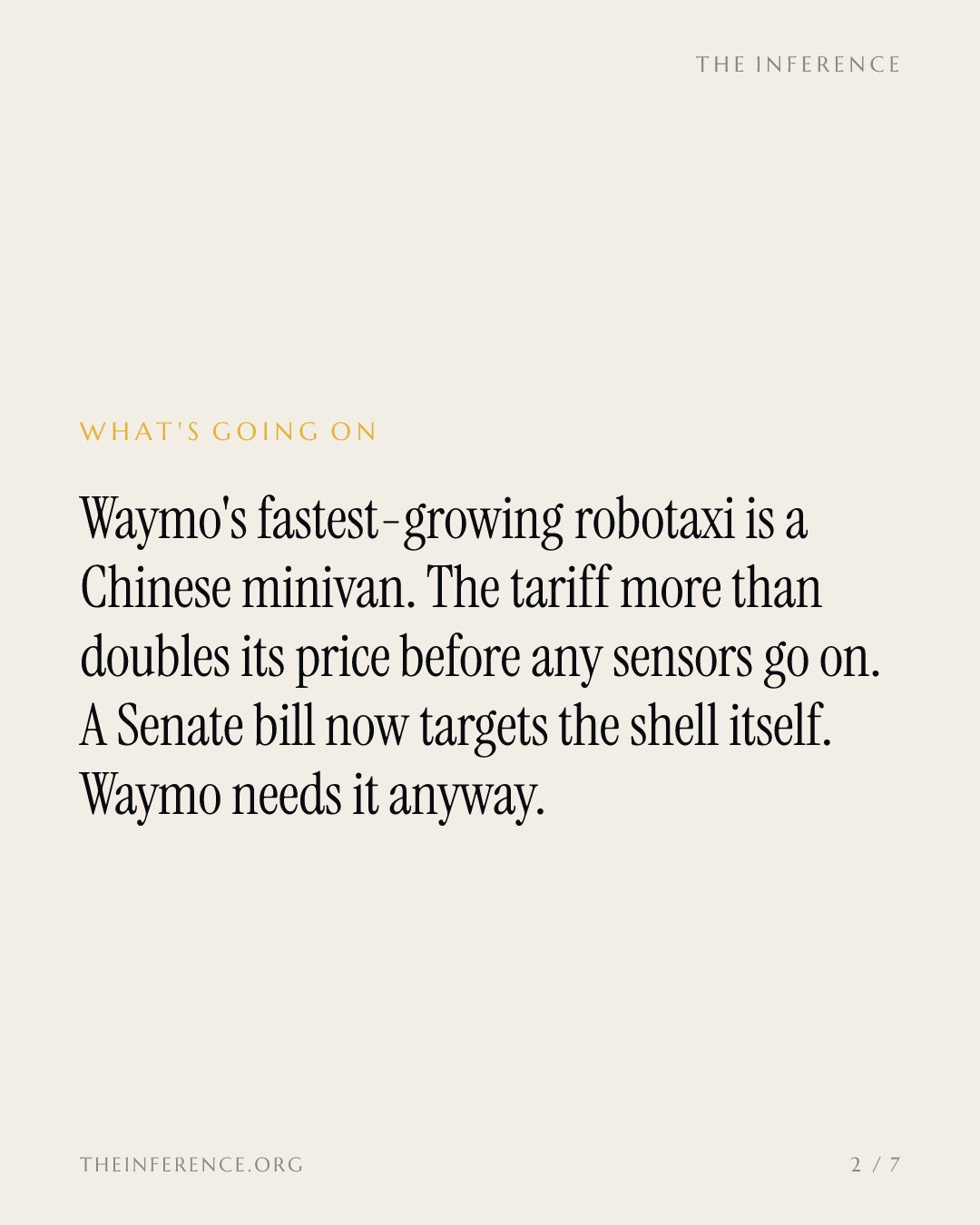 Waymo is buying national scale with tariffed Chinese vans, two states at a time — slide 1