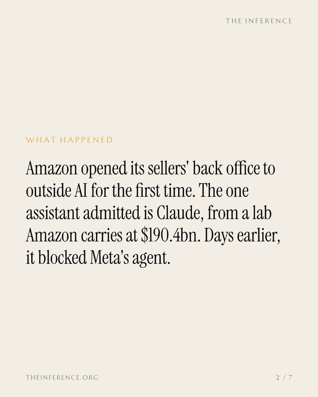 Amazon hands Claude the keys to its sellers' stores and locks out Meta — slide 1
