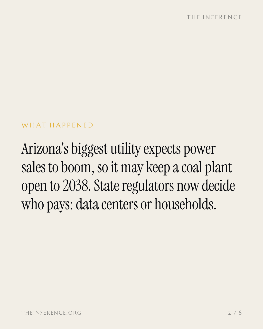 Arizona's AI power boom now turns on a 63-year-old coal plant and a rate case — slide 1