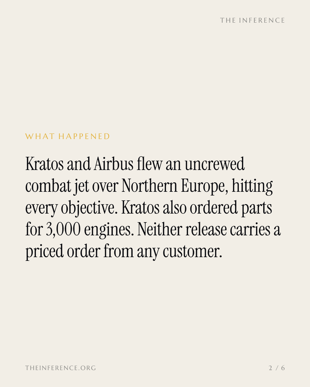 Kratos and Airbus flew the Valkyrie in Europe; Kratos says it can build 10,000 engines a year, with no buyer — slide 1