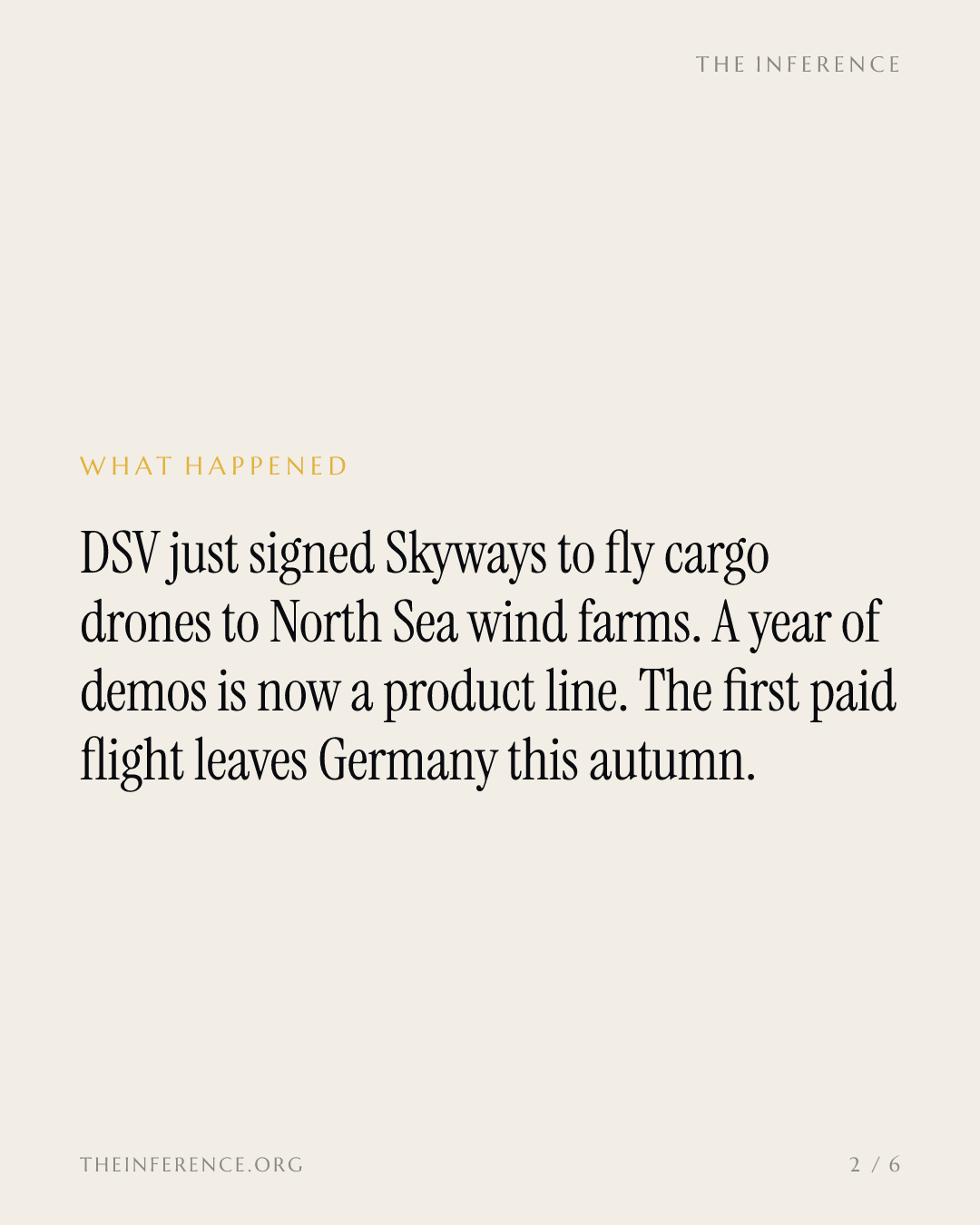 DSV Buys Drone Cargo as a Product, Not Another Wind Farm Trial — slide 1