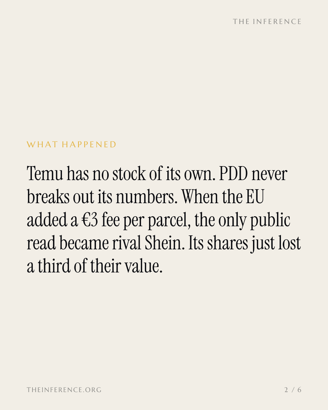 Shein lost a third of its value and became Temu's only public gauge — slide 1