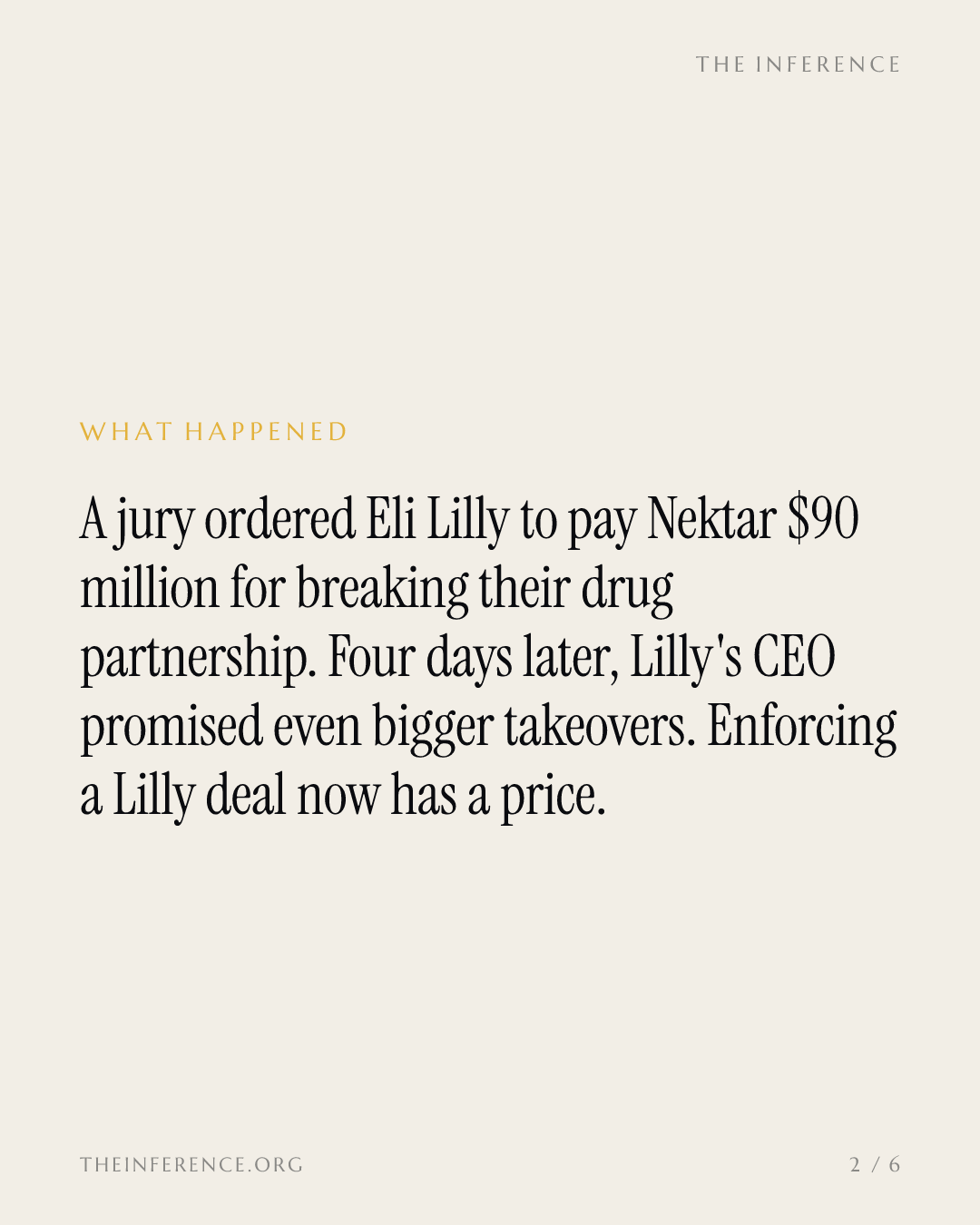 Days after a jury priced a broken Lilly partnership at $90 million, Ricks promises bigger deals — slide 1