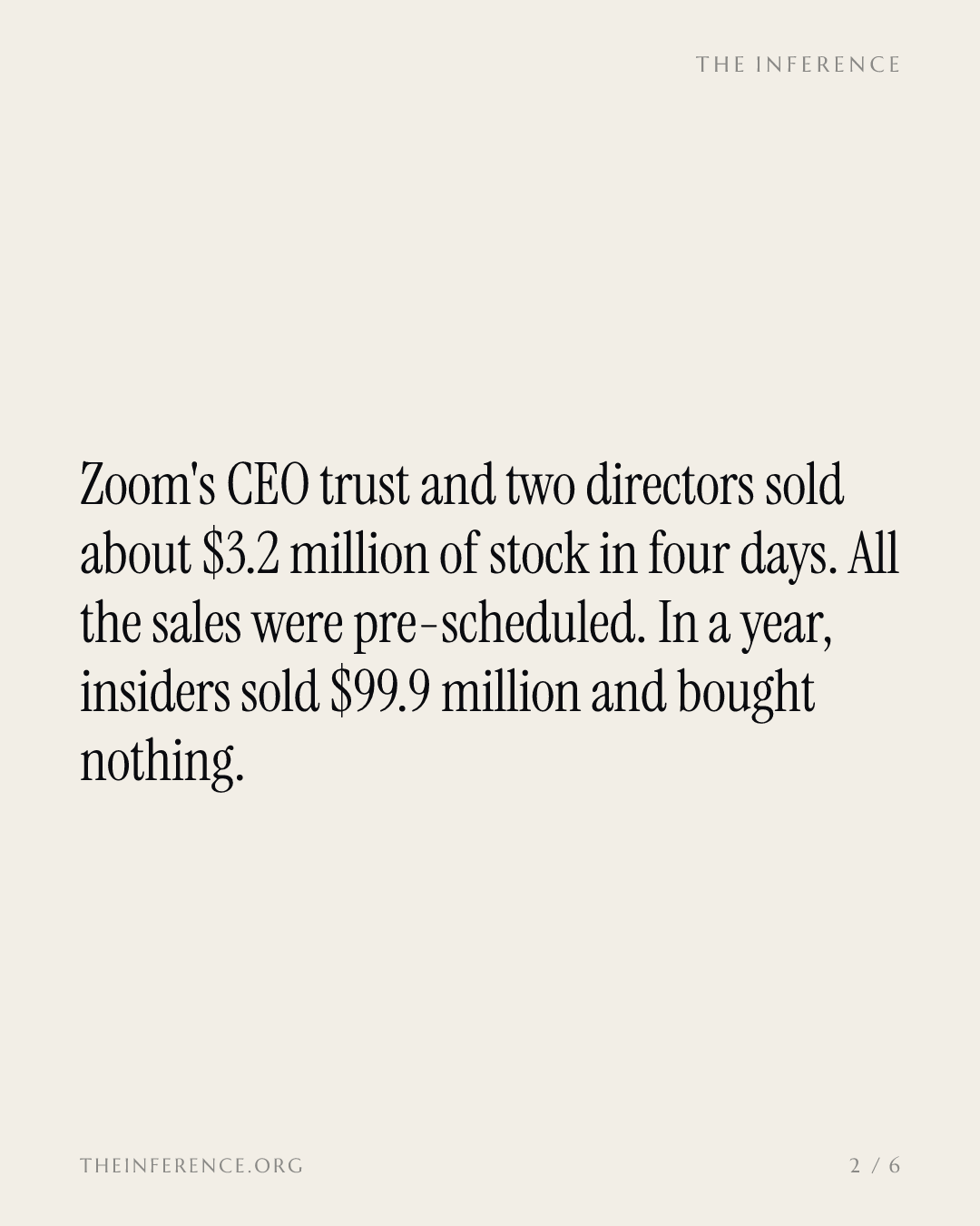 Zoom insiders sold $3.2 million in four days. The biggest buyer of Zoom stock is Zoom — slide 1