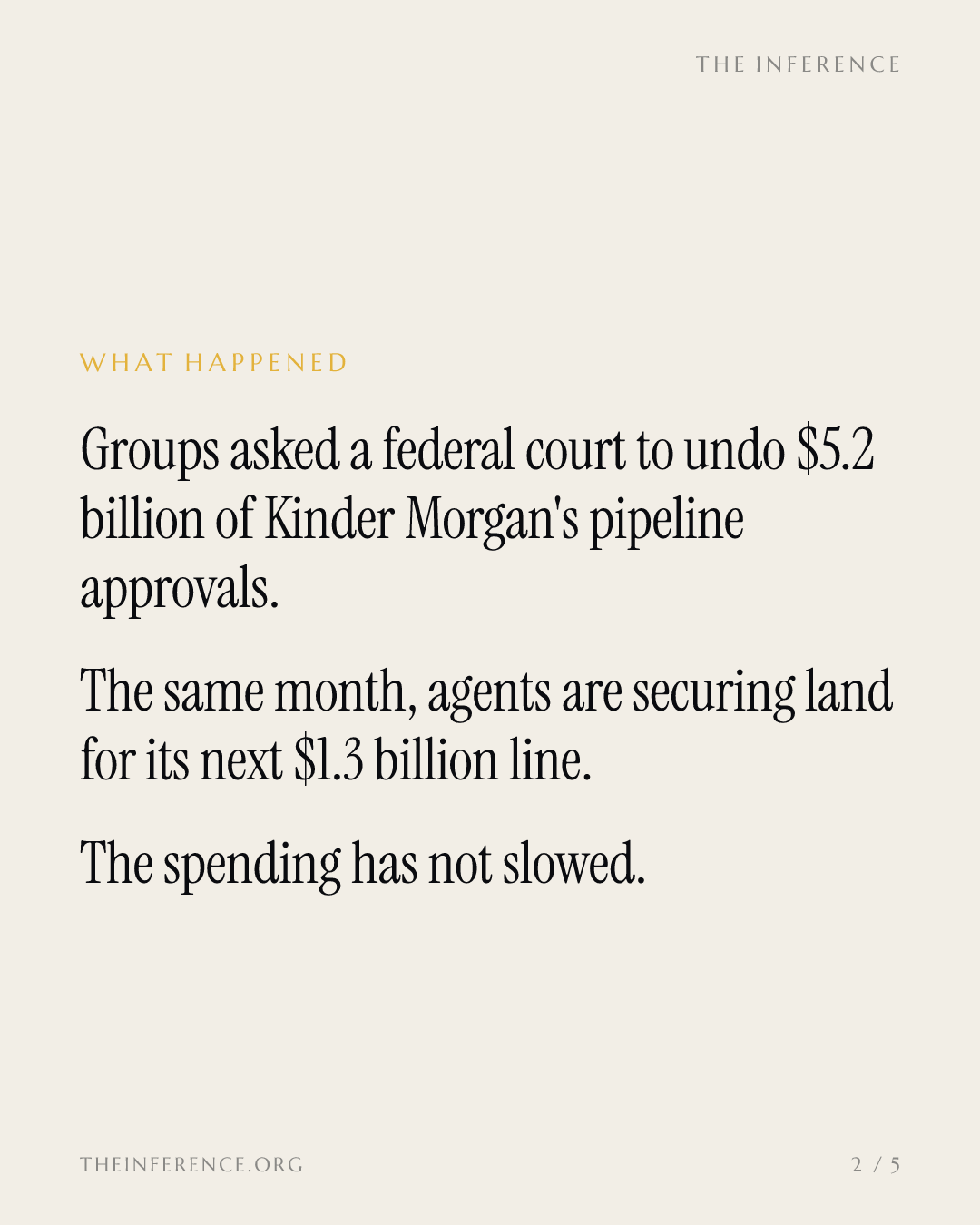 Environmental groups ask to unwind Kinder Morgan's $5.2 billion pipelines as it pitches a $1.3 billion one — slide 1