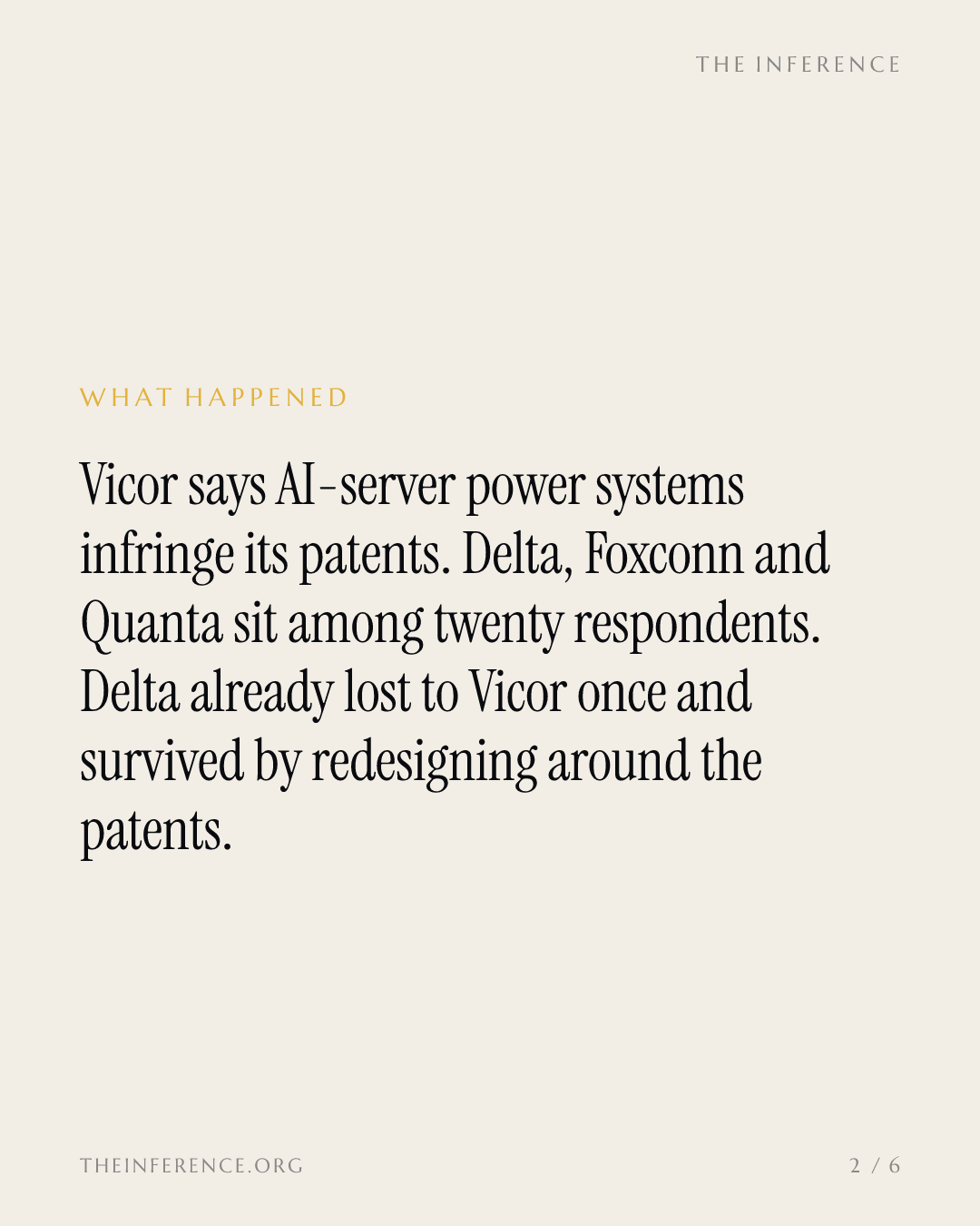 Delta faces Vicor at the US ITC a second time, with royalties now $66.6 million a quarter — slide 1