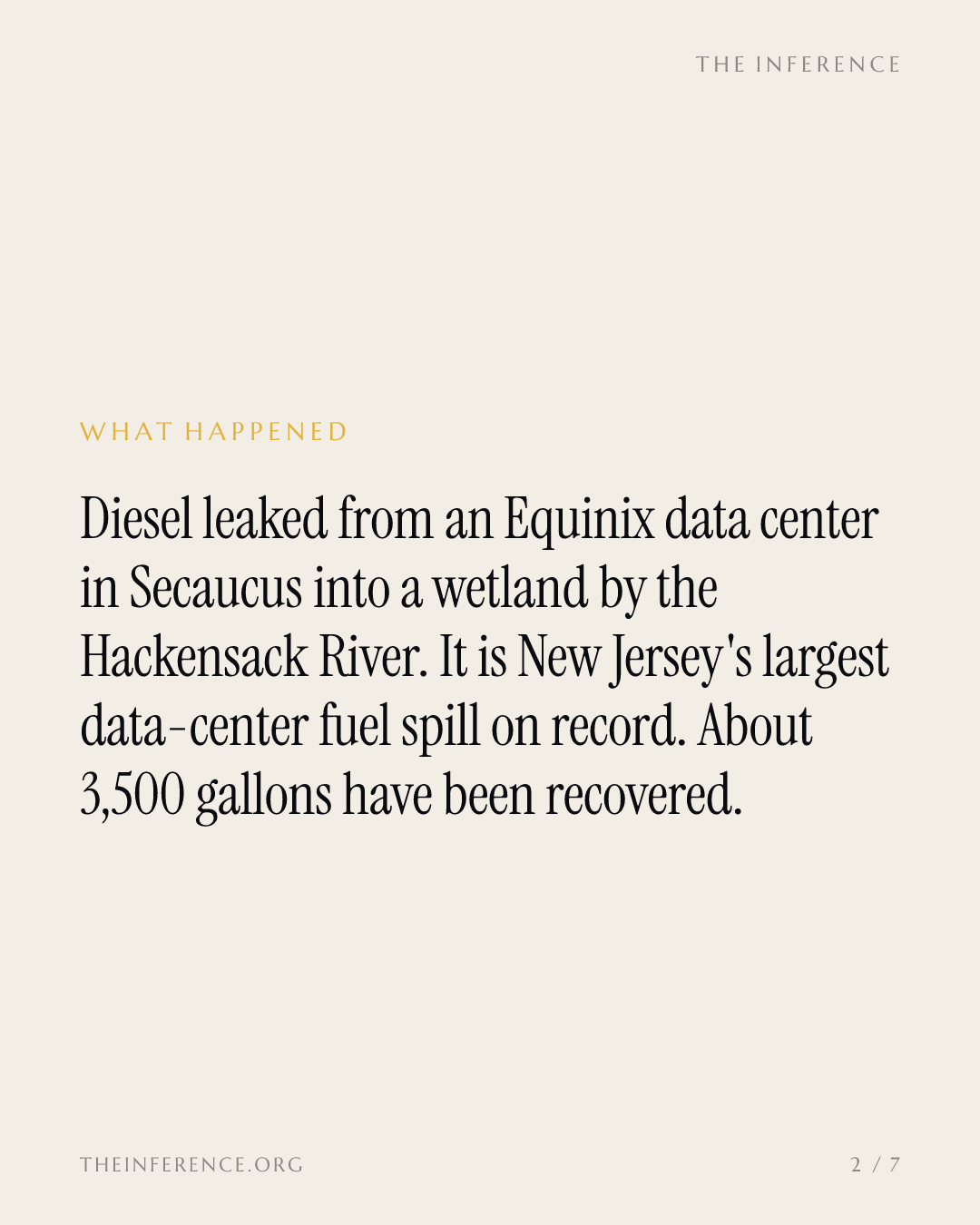 Equinix spilled a record 5,500 gallons of diesel; New Jersey's biggest data-center fine was $1.07 million — slide 1