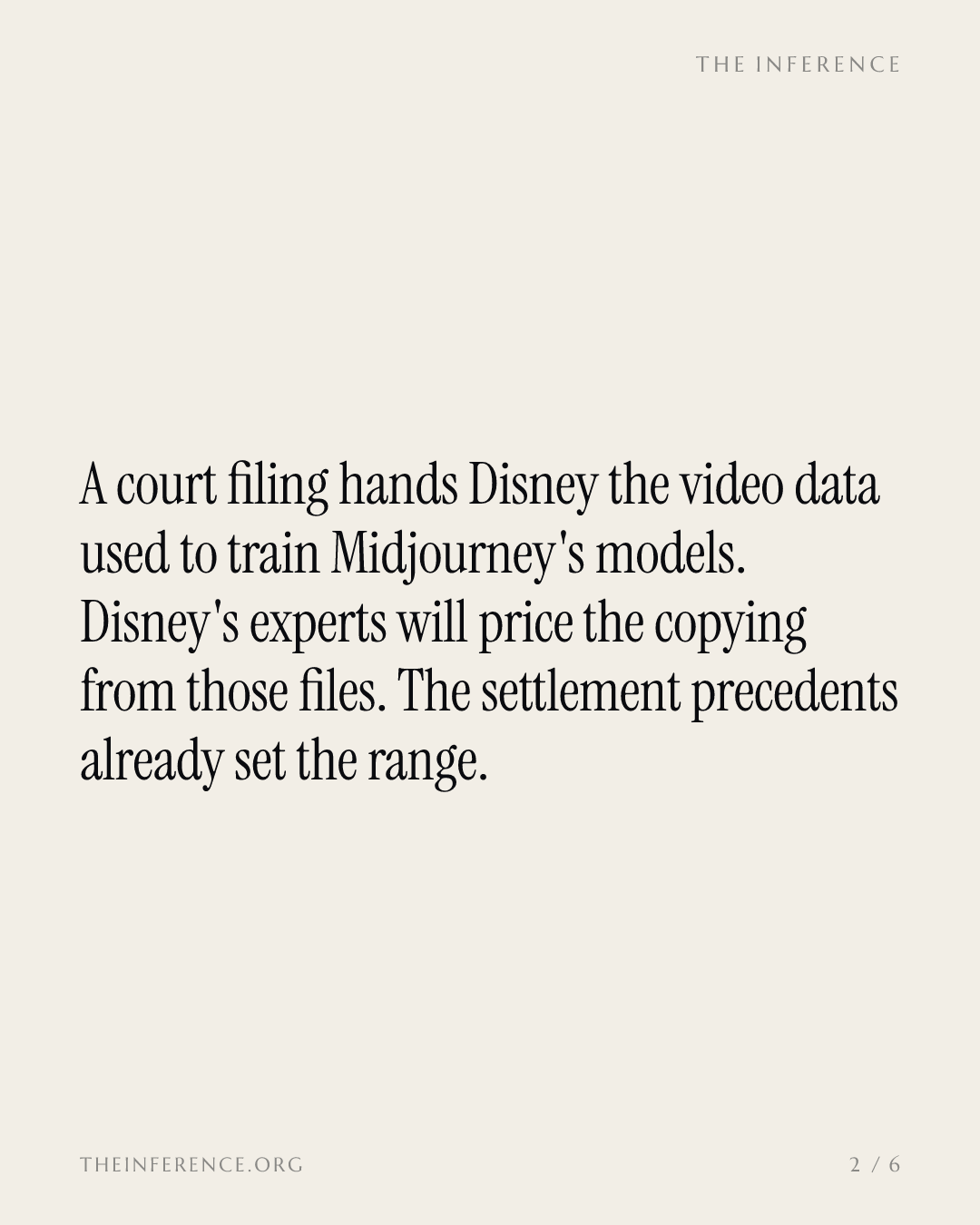Disney will see Midjourney's video training data, with a $9 billion claim against Suno as the price list — slide 1