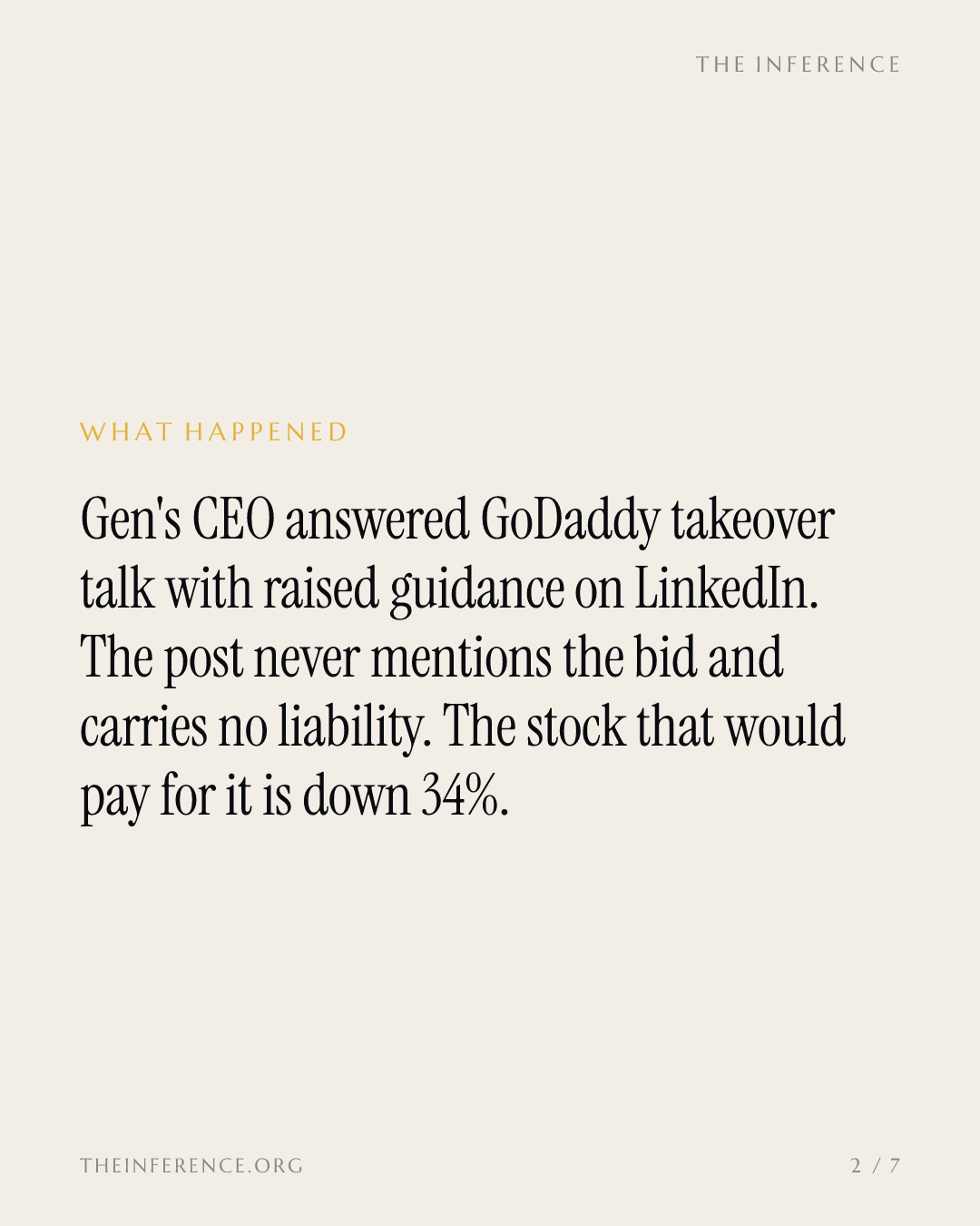 Furnished, not filed: Gen Digital raises guidance on LinkedIn to defend a $12 billion GoDaddy bid — slide 1