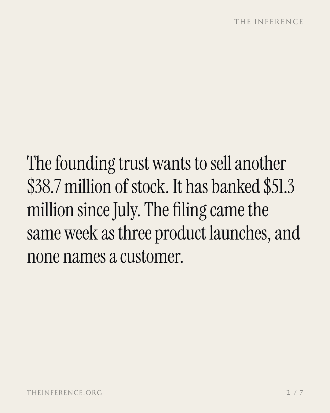 Credo's founding trust proposes a $38.7 million sale in launch week — slide 1
