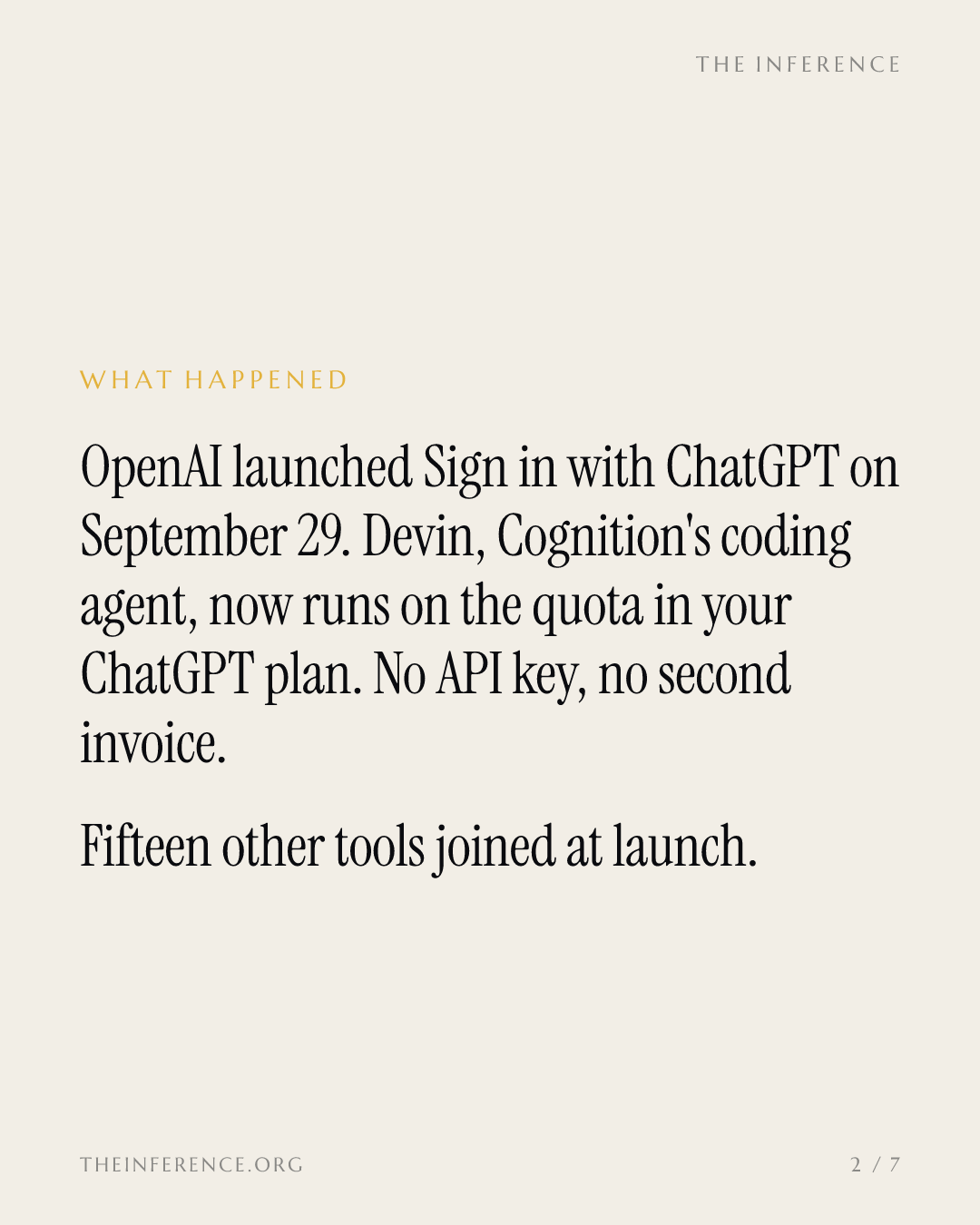 OpenAI's $20 ChatGPT login is now the meter for Devin and 15 other developer tools — slide 1