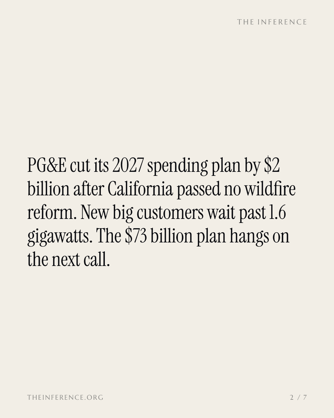 PG&E defers $2 billion of capex and rations new power hookups; its $73 billion plan is the test — slide 1