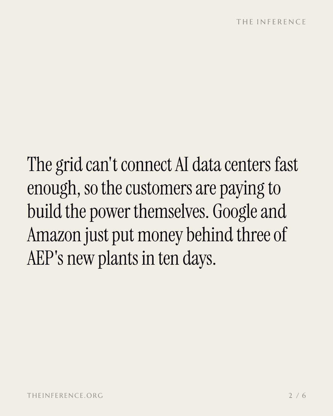 Google and Amazon now pay to build AEP's power plants: a $4 billion fuel-cell plant and 12 reactors — slide 1