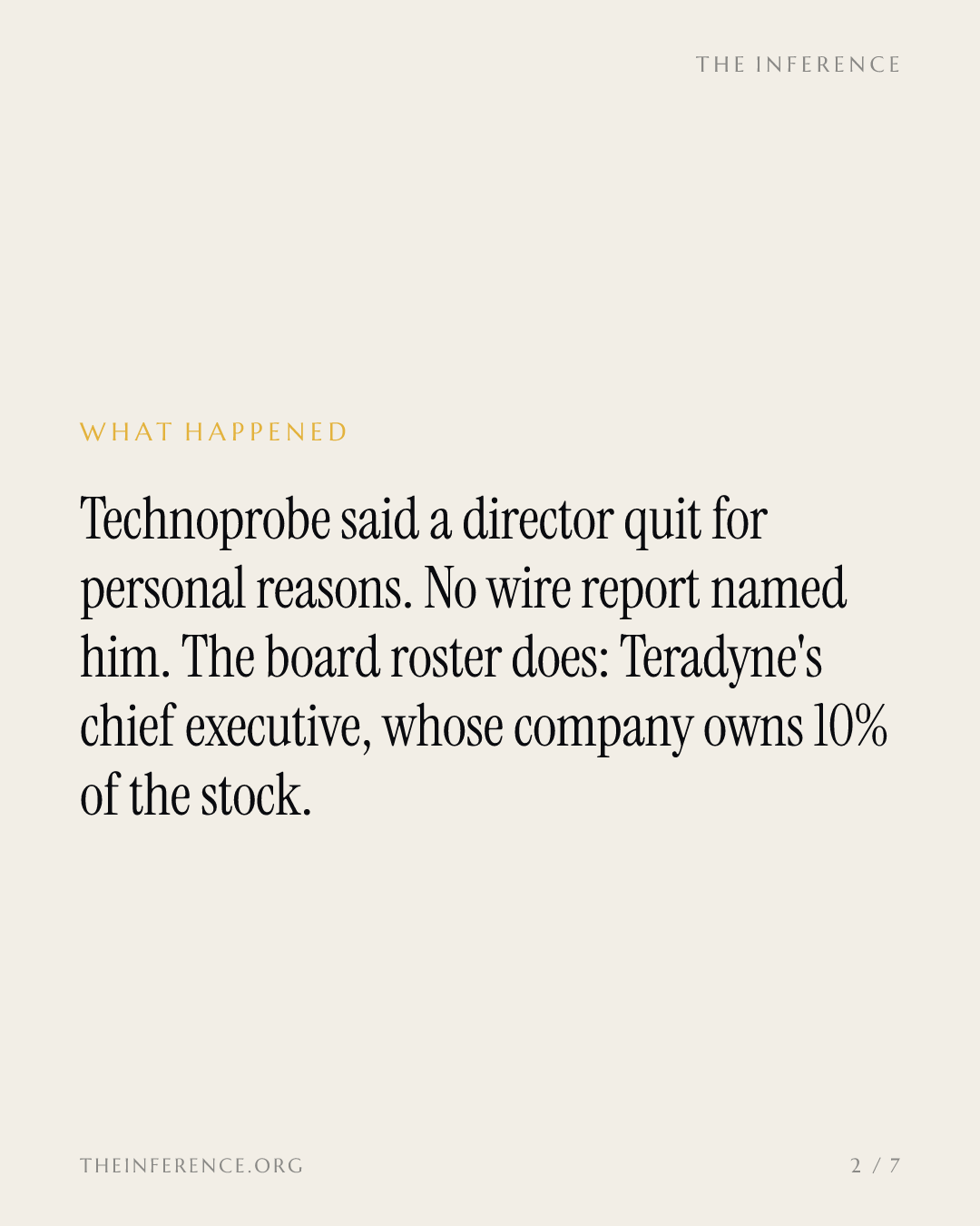 Teradyne's CEO resigns from Technoprobe's board the day Goldman sees 2026 profit tripling — slide 1