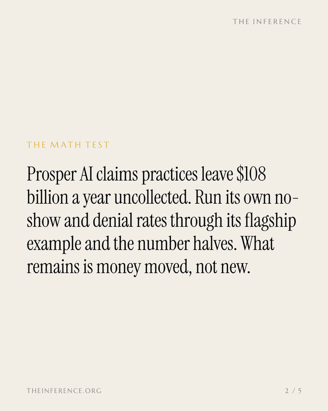 Prosper's $108 billion uncollected-care claim shrinks by half under its own no-show and denial rates — slide 1