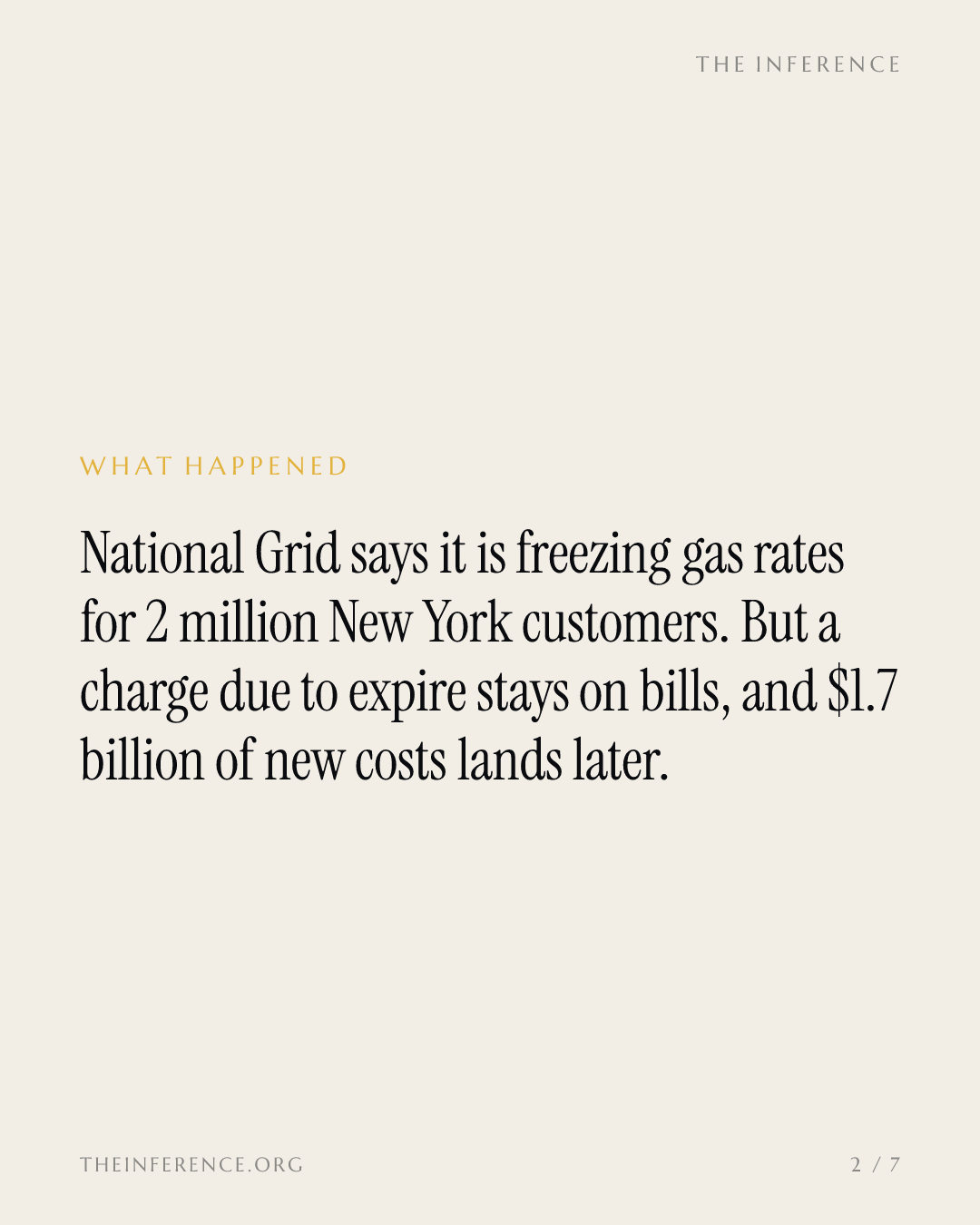 National Grid's rate "freeze" leaves $1.7 billion waiting on New York gas bills — slide 1