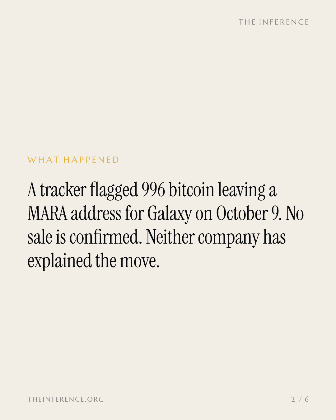 MARA moved $81 million of bitcoin to Galaxy and no one has said why — slide 1