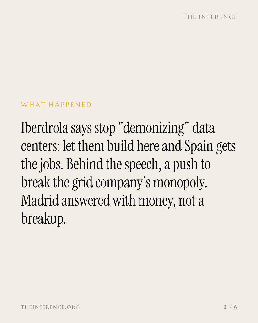 Iberdrola wants Spain's high-voltage wires back, and data centers are its argument — slide 1