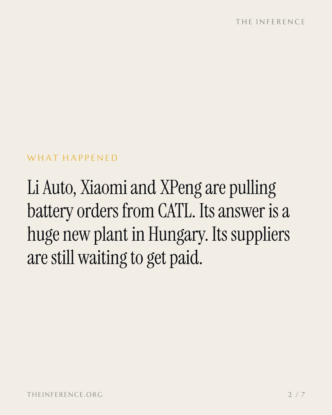 The Customers Walk; CATL's Suppliers Carry the Float — slide 1