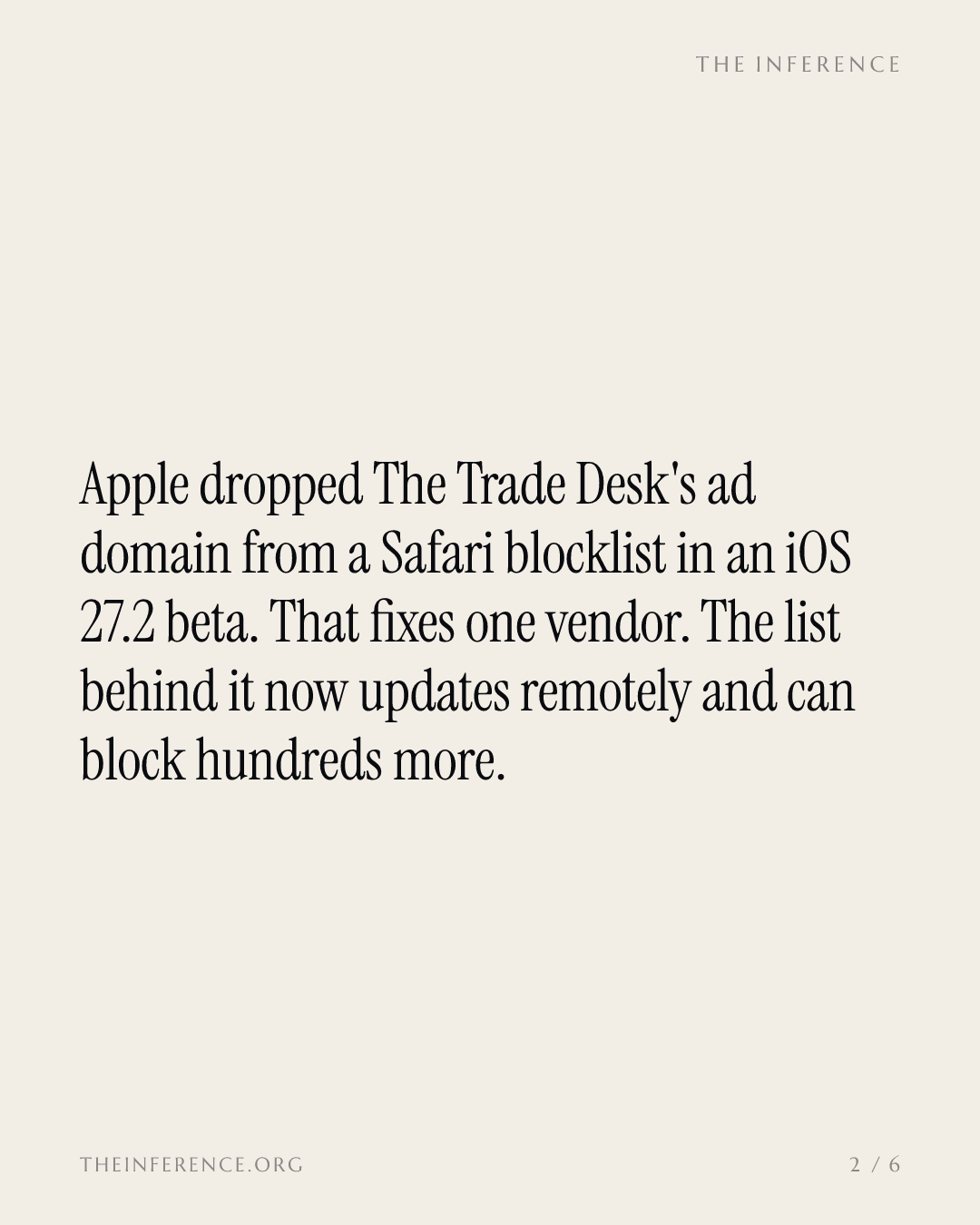 Apple unblocked The Trade Desk's Safari ads in a beta, and ad tech's answer still has zero releases — slide 1