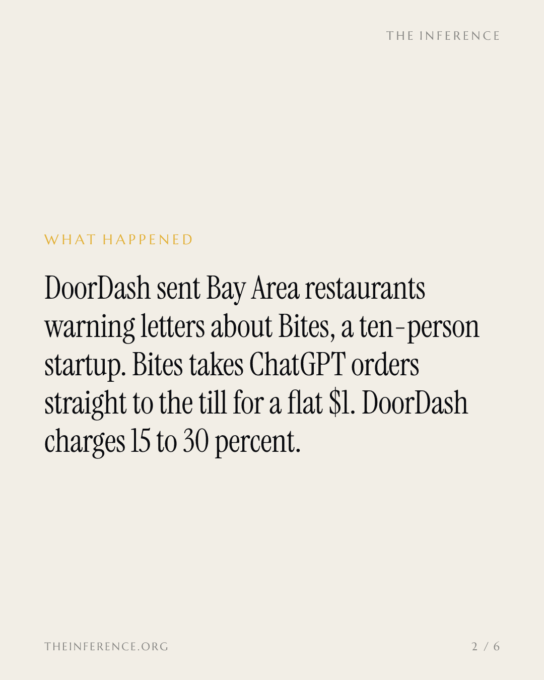 DoorDash sent warning letters as a ChatGPT ordering rival undercuts it by $13.56 a pizza — slide 1
