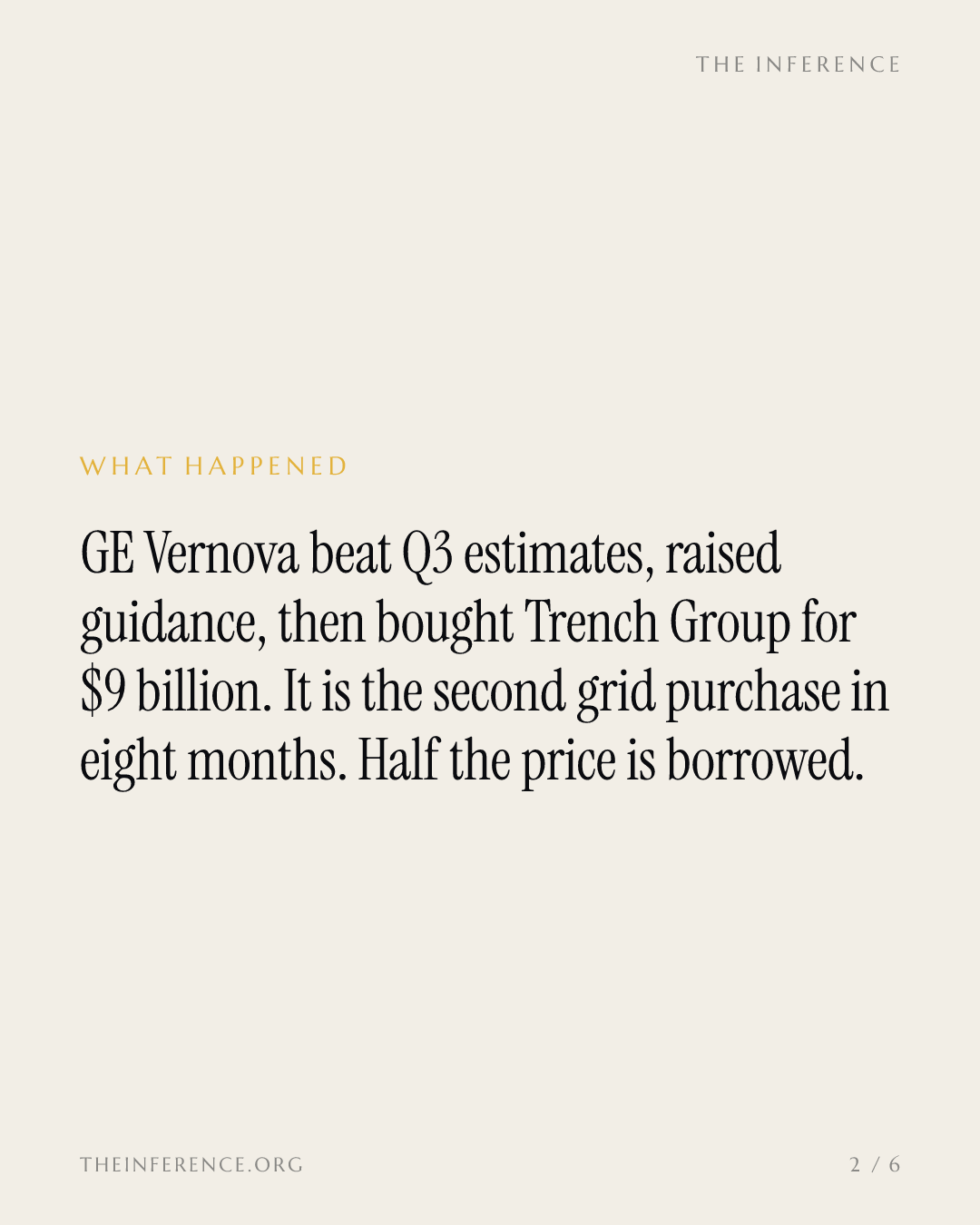 GE Vernova pays $9 billion for Trench Group hours after beating its own guidance — slide 1