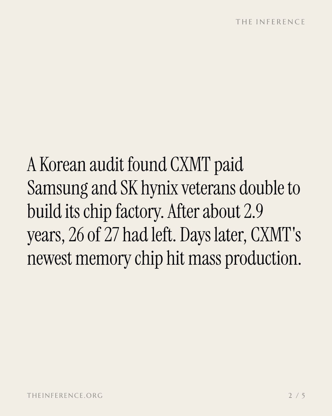 China's CXMT hired 27 Samsung and SK hynix engineers at up to double pay; 26 are already gone — slide 1