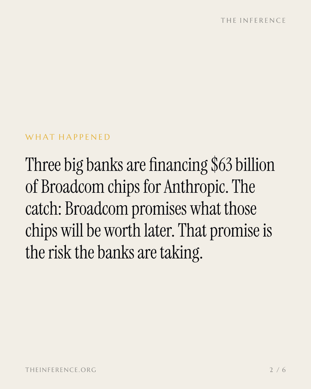 Broadcom guarantees chip resale value in a $63 billion Anthropic lease from BofA, Citi and Morgan Stanley — slide 1