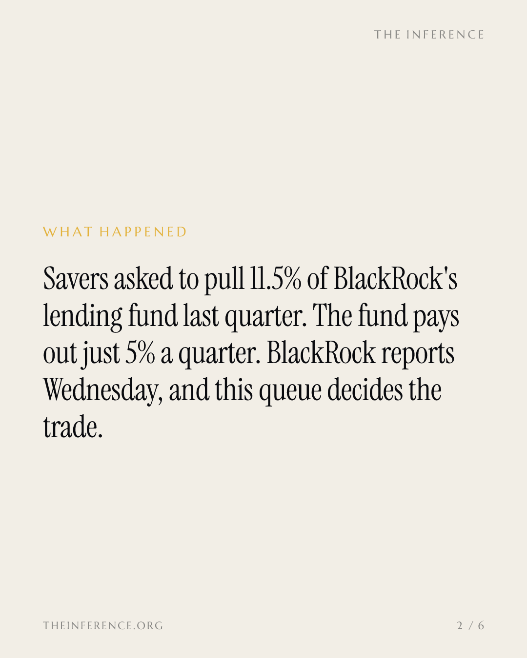 Savers sought 11.5% of BlackRock's $23.1 billion HPS lending fund against a 5% cap; earnings come October 14 — slide 1