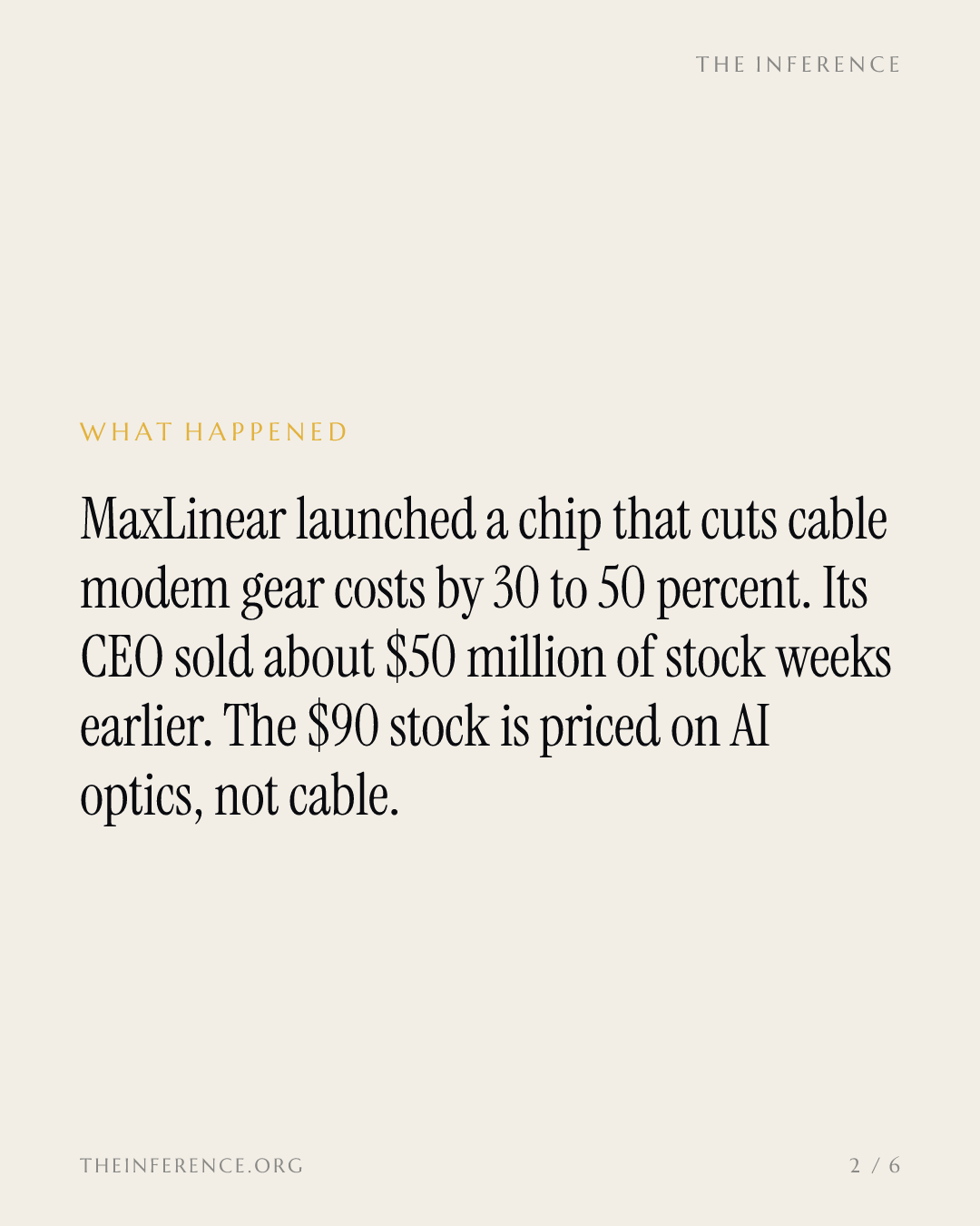 MaxLinear Launches a Price Cut for Cable, Weeks After Its CEO Sold $50 Million of Stock — slide 1