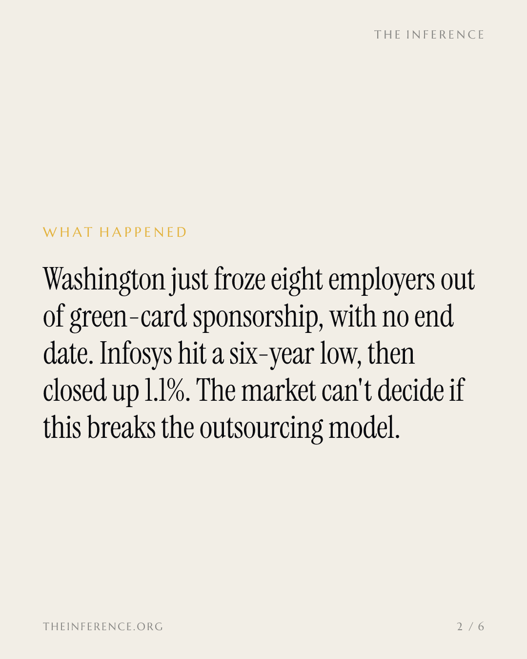 Labor Department freezes Microsoft, Adobe and Cognizant out of green cards; Infosys touches a six-year low — slide 1