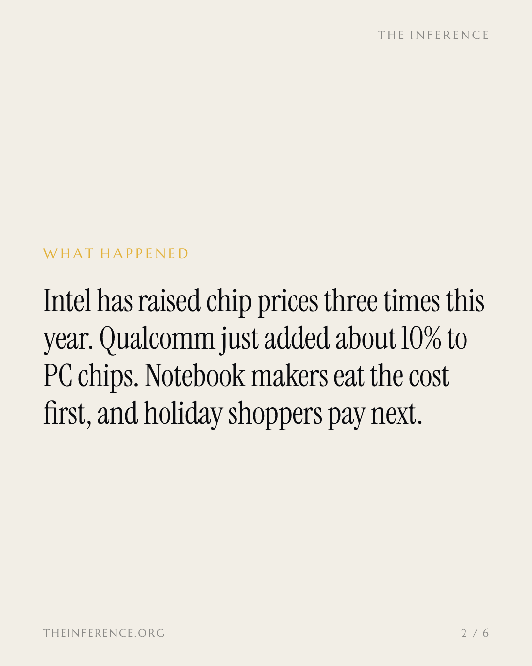AI's price wave reaches the processor: Intel up to 20%, Qualcomm 10%, TSMC next — slide 1