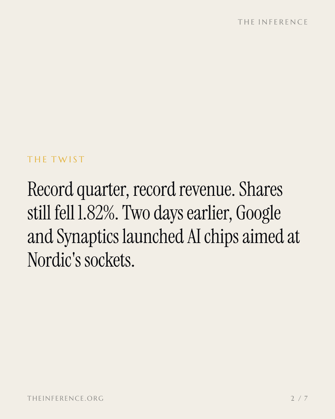Nordic Semiconductor's record $235 million quarter falls 1.82% as Google and Synaptics target its sockets — slide 1