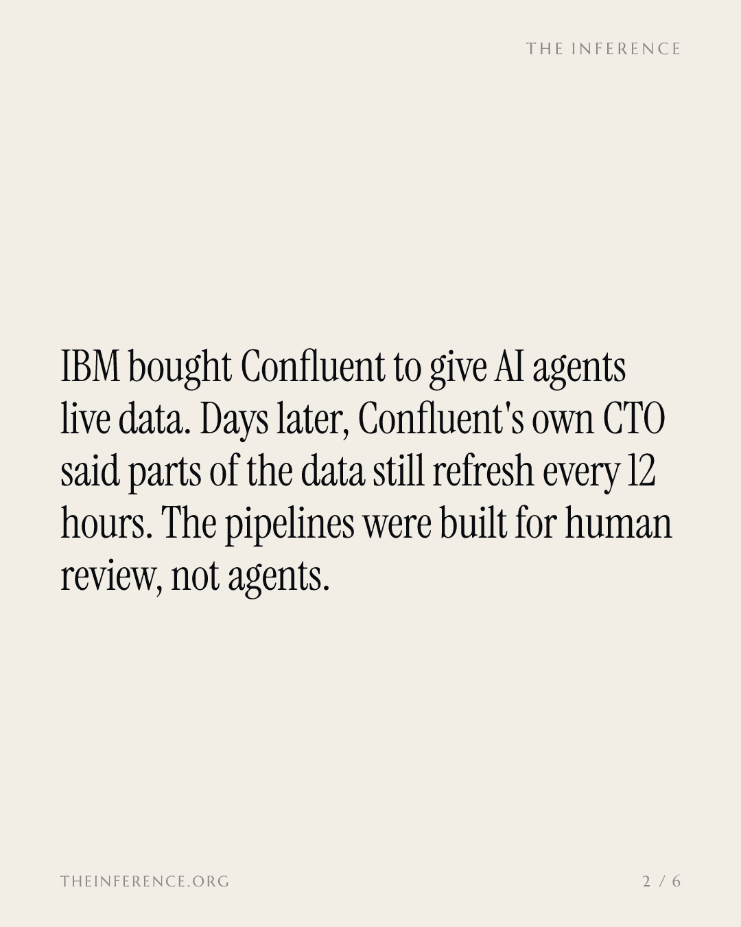 IBM paid $11 billion for Confluent; Confluent's CTO says the data still refreshes every 12 hours — slide 1
