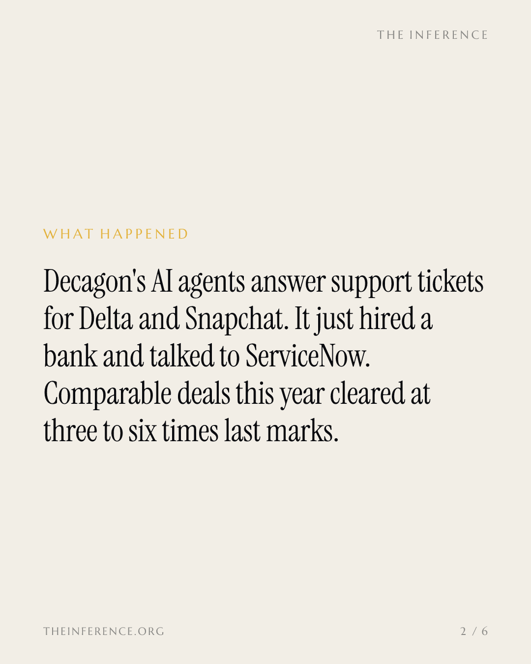 Decagon hires a bank, and the takeout math starts near $13 billion — slide 1