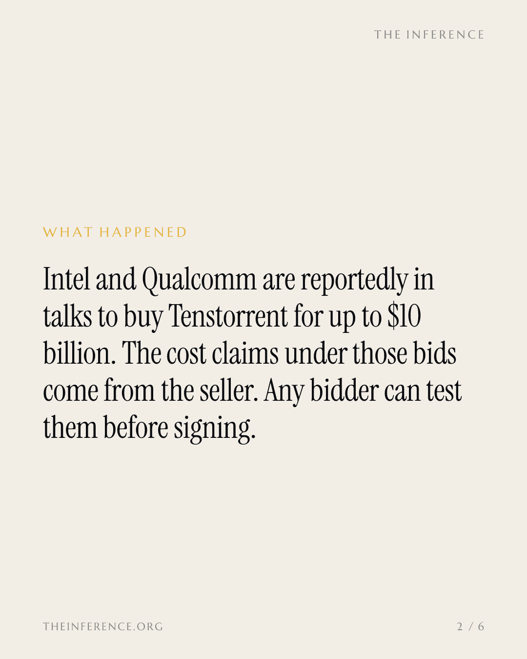 Intel and Qualcomm are reported in talks for Tenstorrent worth up to $10 billion — slide 1