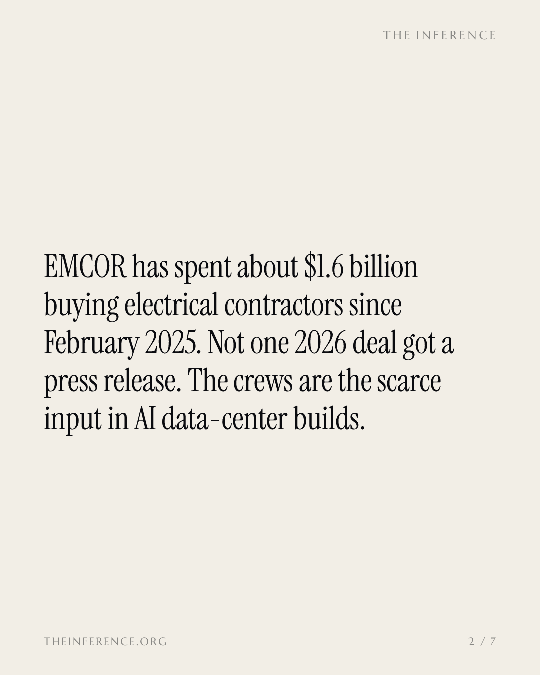EMCOR spent $1.6 billion on electricians and issued no press release — slide 1