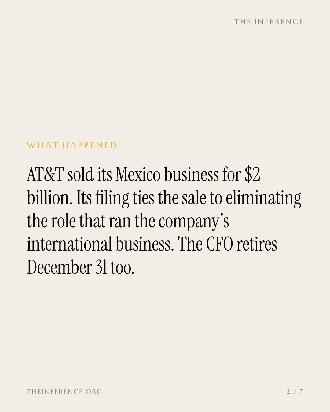 AT&T's international chief is out as its $2 billion Mexico sale leaves consolidated results on October 21 — slide 1